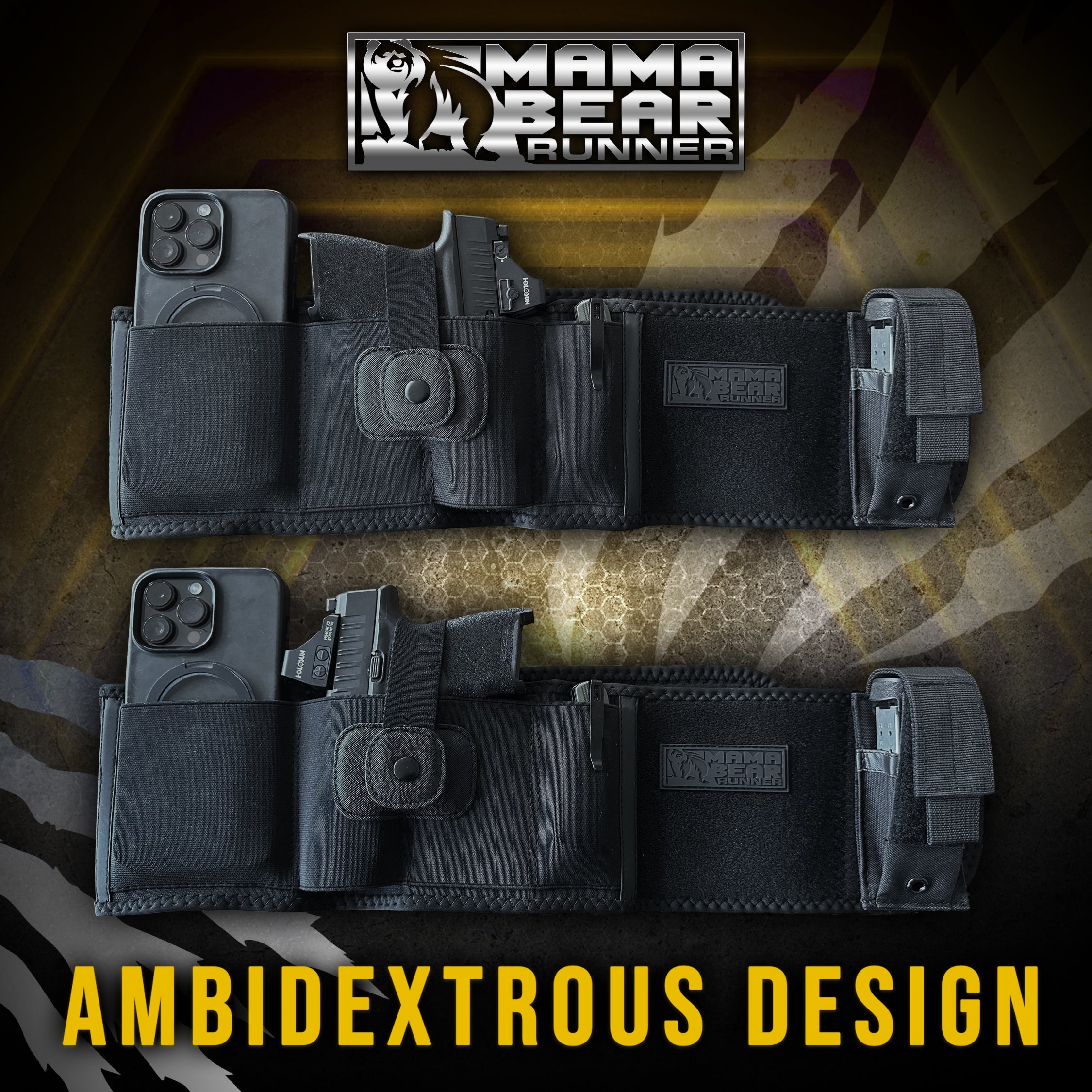 Woman's Belly Band Gun Holster - Mama Bear Runner