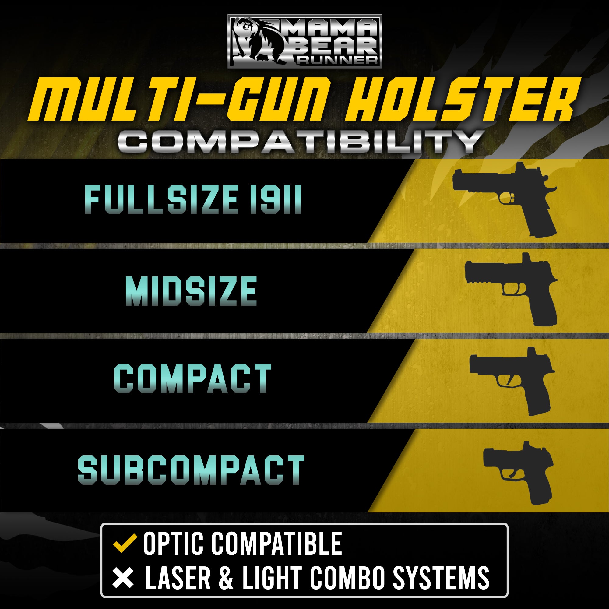Multi belly band gun holster compatibility
